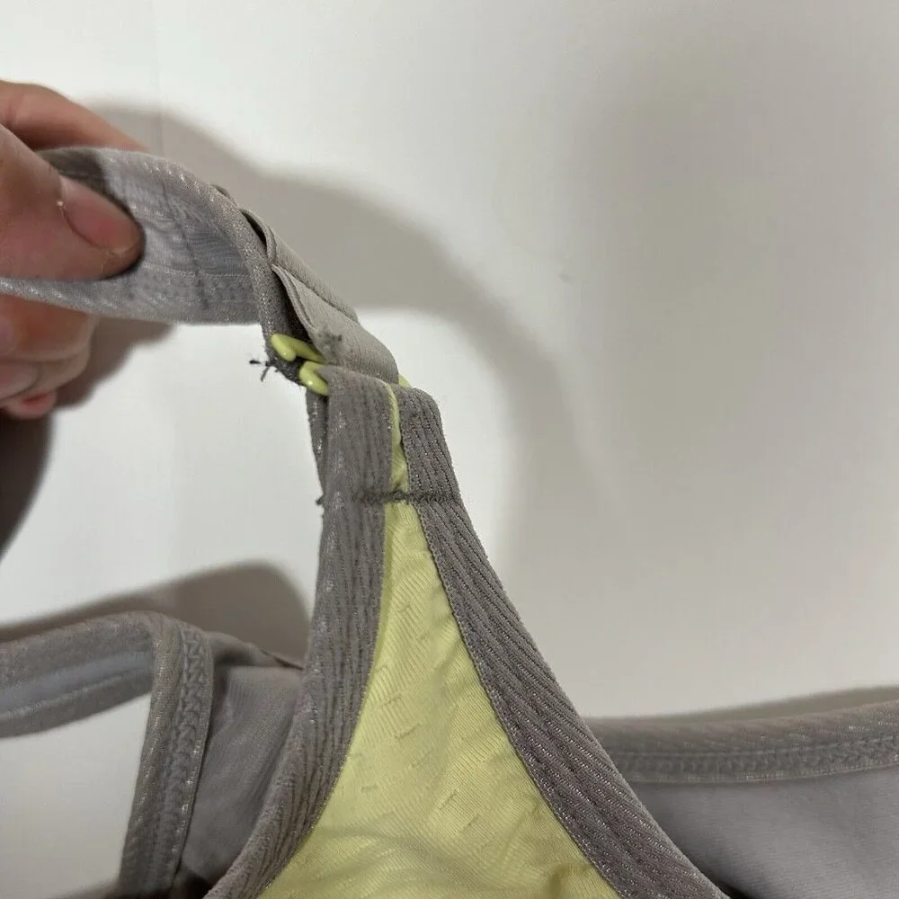 Lunaire 267-11 Seamless Underwire Sports Bra Mesh Womens 36DDD Yellow Gray Flaw - Picture 6 of 9